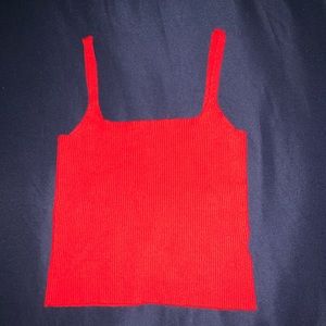 Red crop tank top